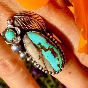 🔥SOLD🔥! Sterling ROYSTON TURQUOISE Feather Boho Dream Ring